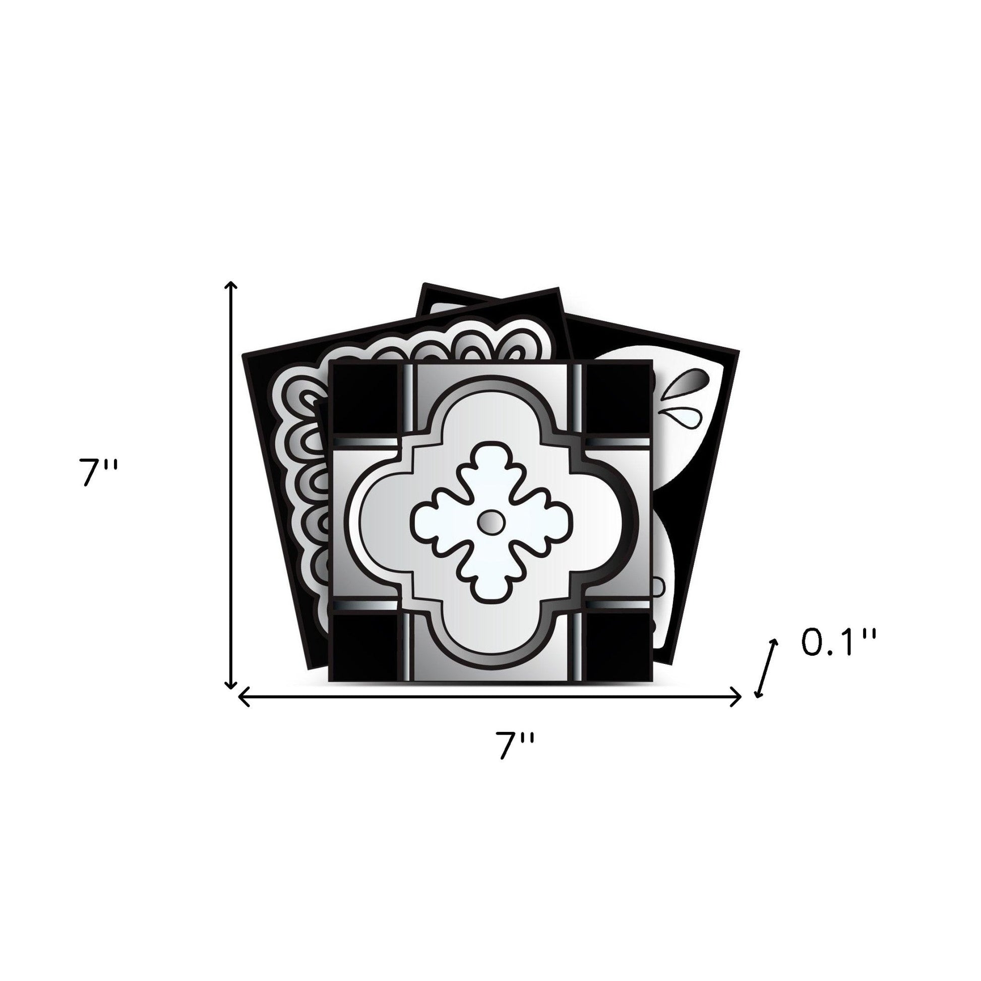 4" X 4" Black White And Gray Mosaic Peel And Stick Removable Tiles HomeRoots