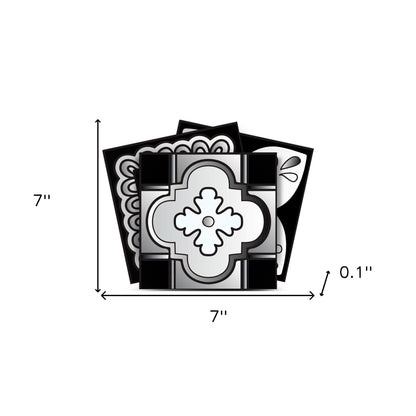 4" X 4" Black White And Gray Mosaic Peel And Stick Removable Tiles HomeRoots