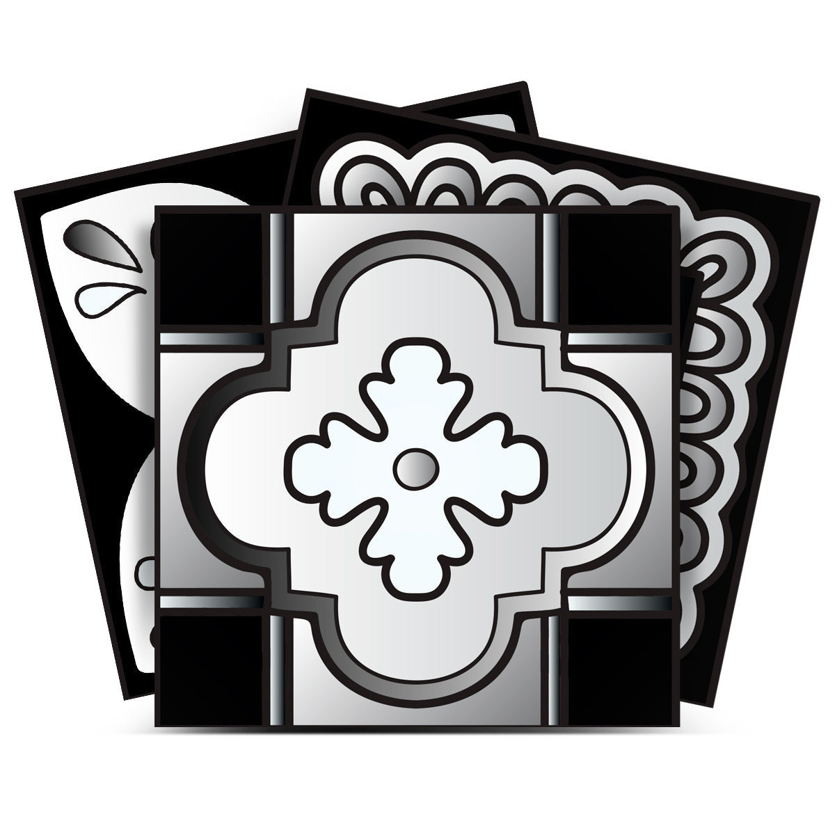 4" X 4" Black White And Gray Mosaic Peel And Stick Removable Tiles HomeRoots