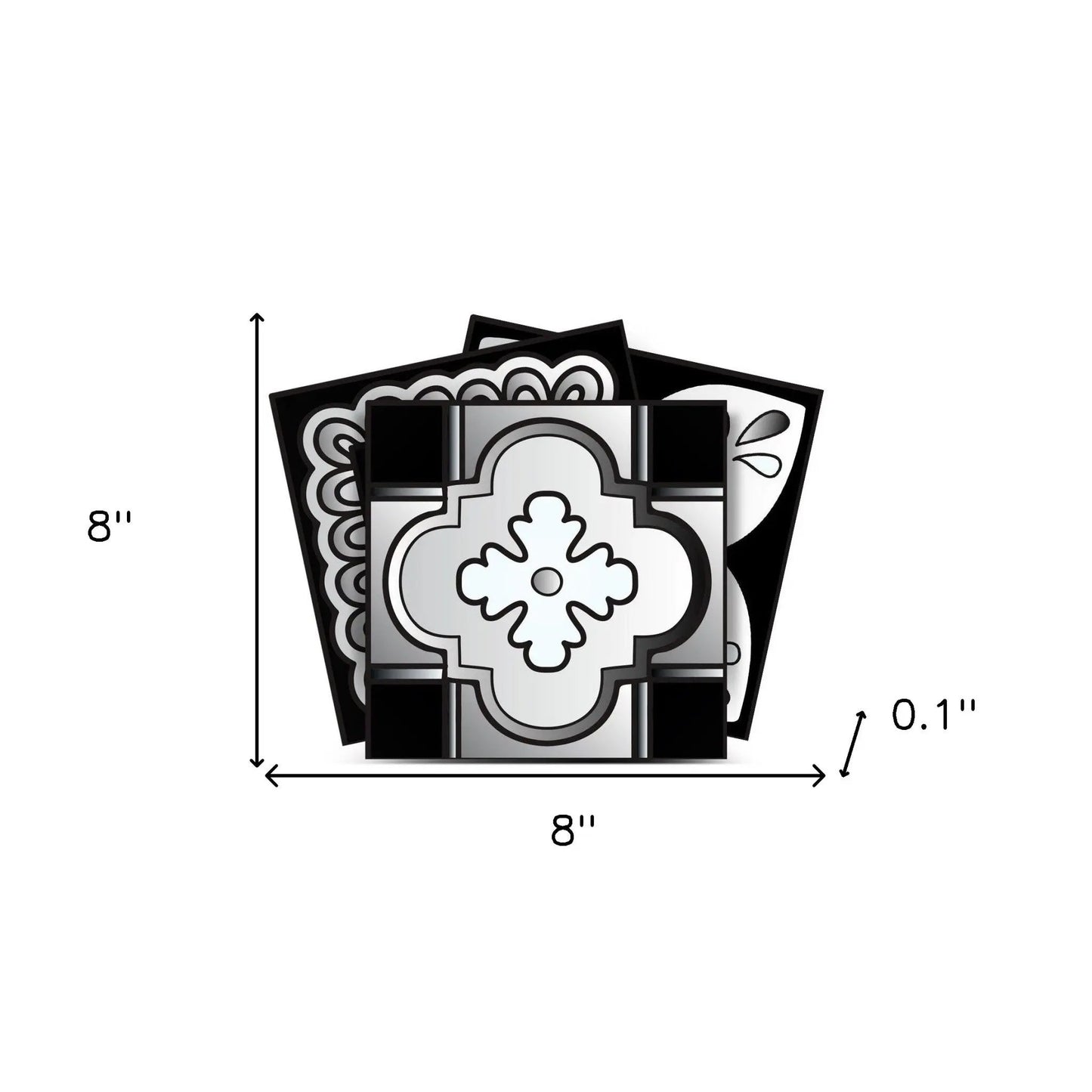 4" X 4" Black White And Gray Mosaic Peel And Stick Removable Tiles HomeRoots