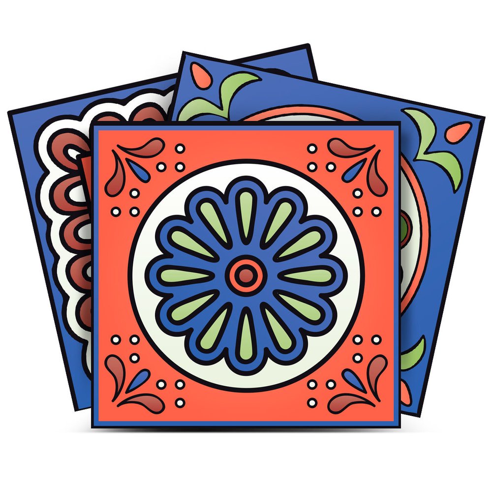 7" x 7" Terra Cotta Peel And Stick Removable Tiles HomeRoots