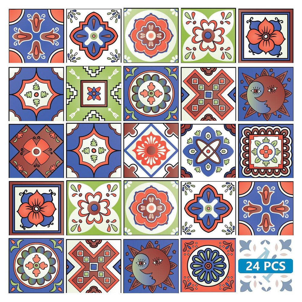 7" x 7" Terra Cotta Peel And Stick Removable Tiles HomeRoots