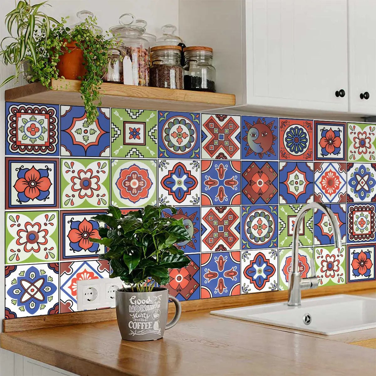 4" X 4" Mediterra Terra Cotta Mosaic Peel And Stick Removable Tiles HomeRoots