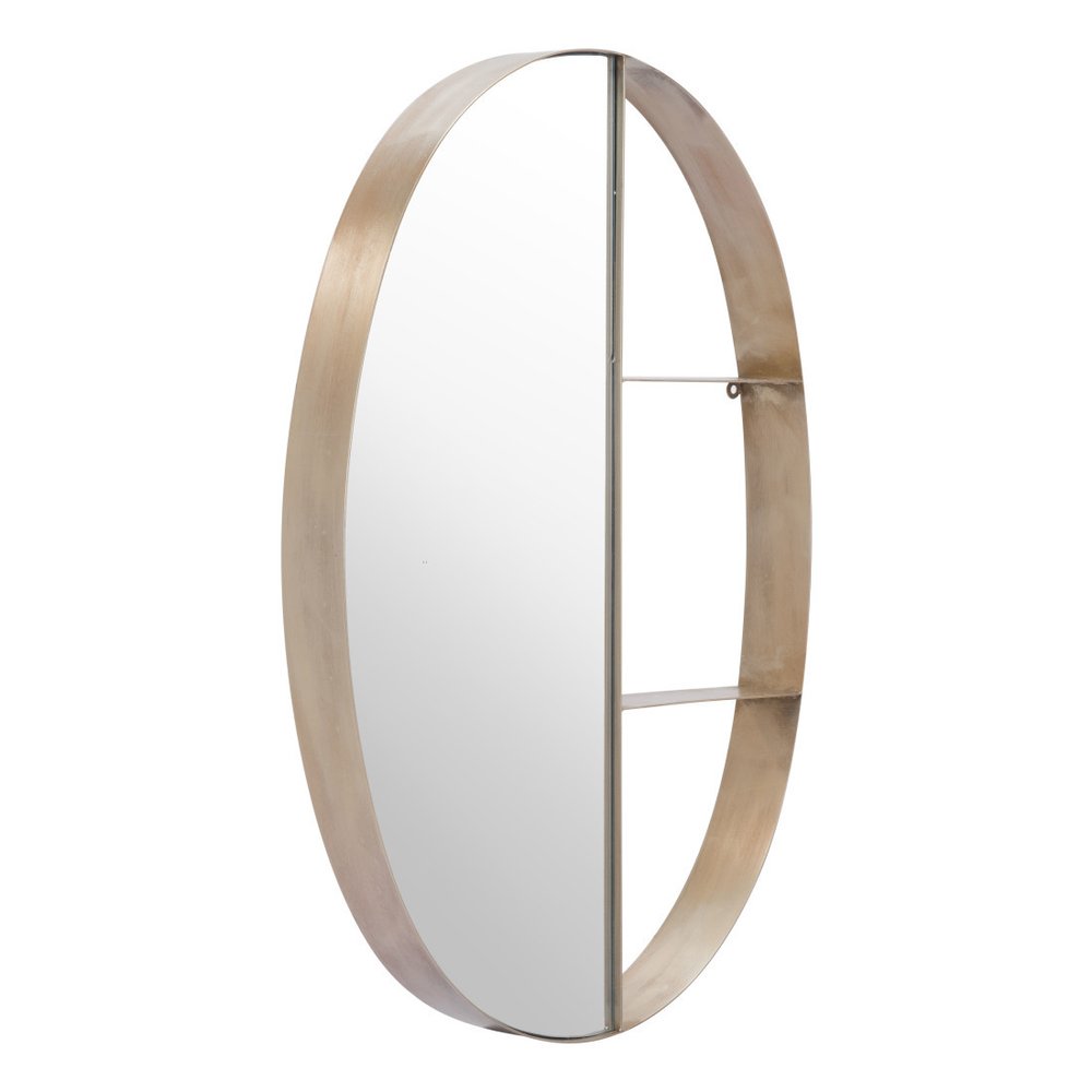 34" Bronze Oval Steel Framed Accent Mirror HomeRoots