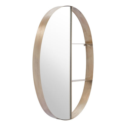 34" Bronze Oval Steel Framed Accent Mirror HomeRoots