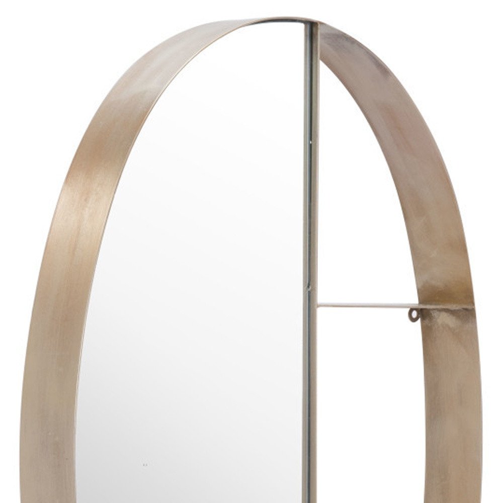 34" Bronze Oval Steel Framed Accent Mirror HomeRoots