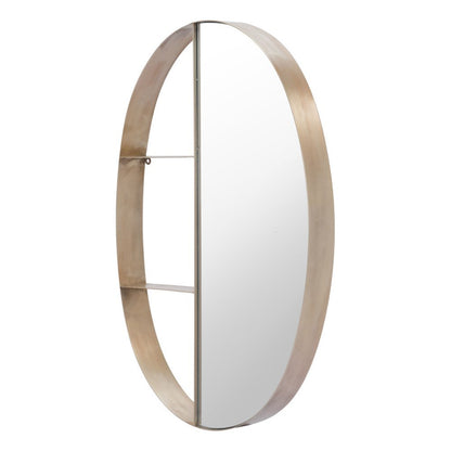 34" Bronze Oval Steel Framed Accent Mirror HomeRoots