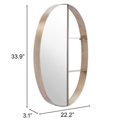 34" Bronze Oval Steel Framed Accent Mirror HomeRoots