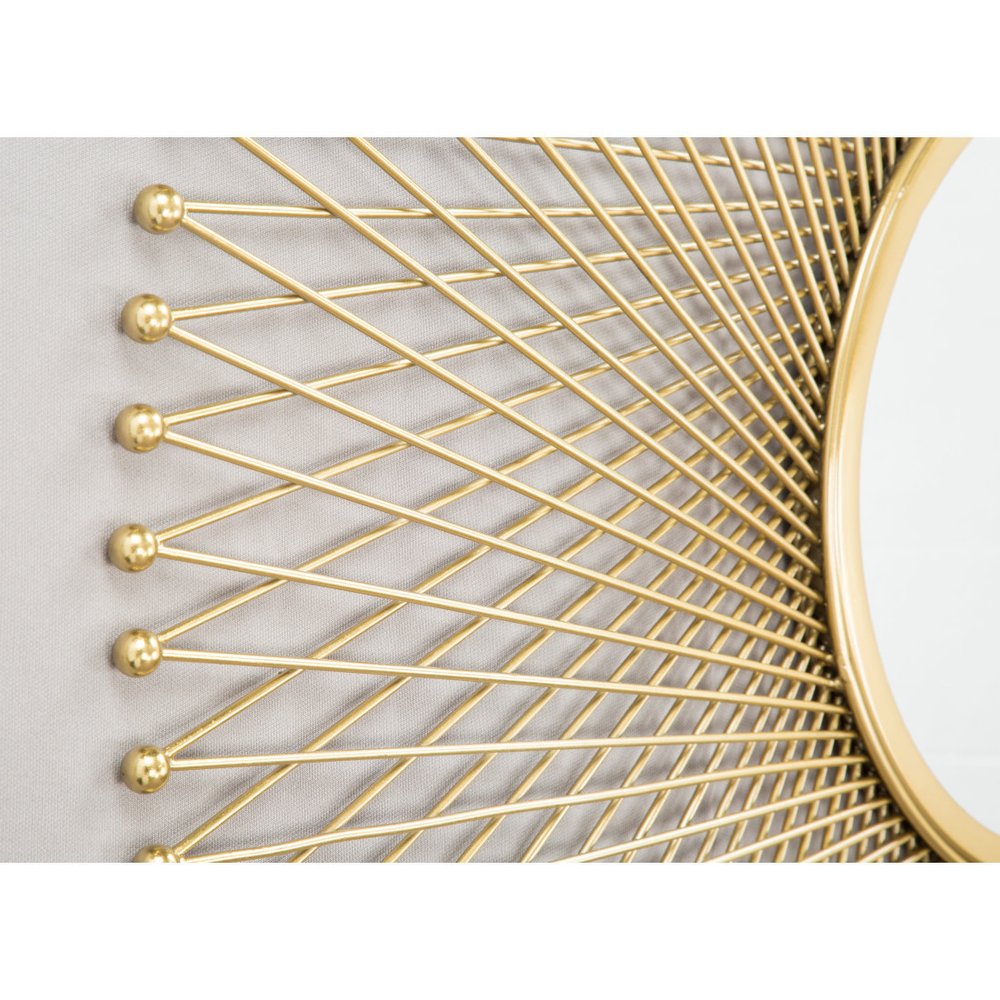 35" Gold Round Iron Framed Accent Mirror — view 5