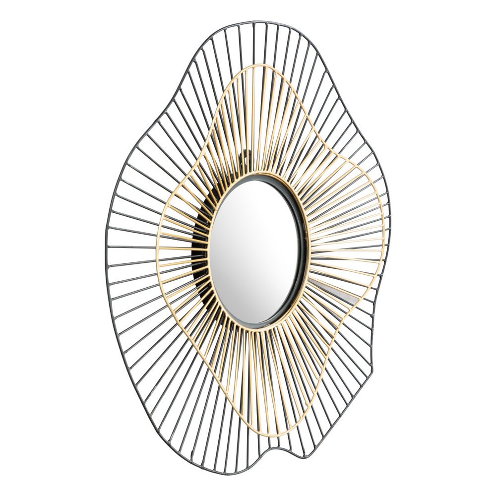 22" Black Abstract Metal Framed Accent Mirror HomeRoots