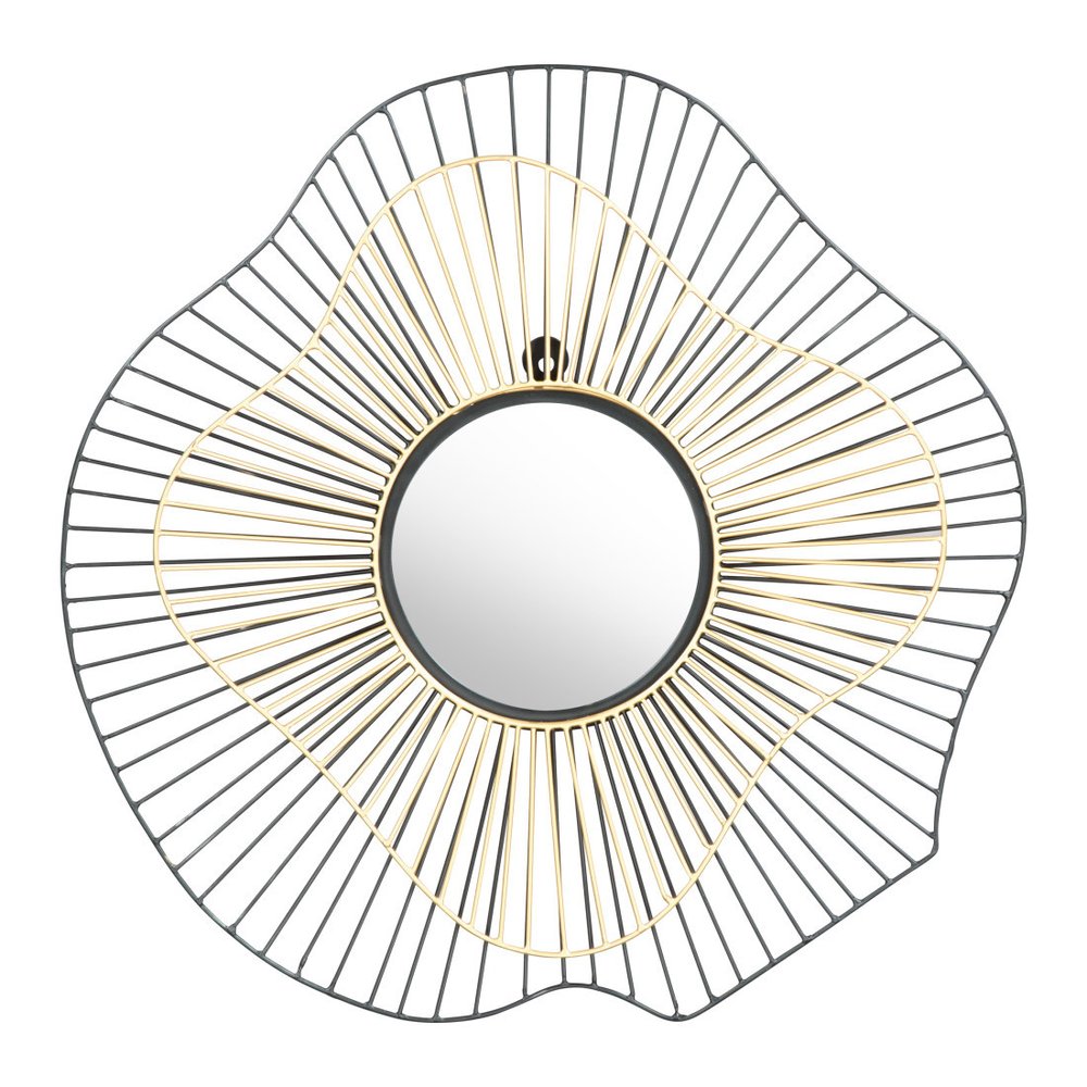 22" Black Abstract Metal Framed Accent Mirror HomeRoots