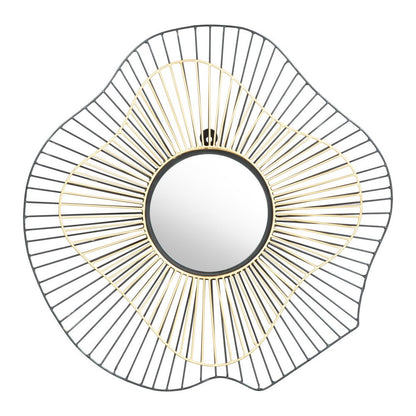 22" Black Abstract Metal Framed Accent Mirror HomeRoots