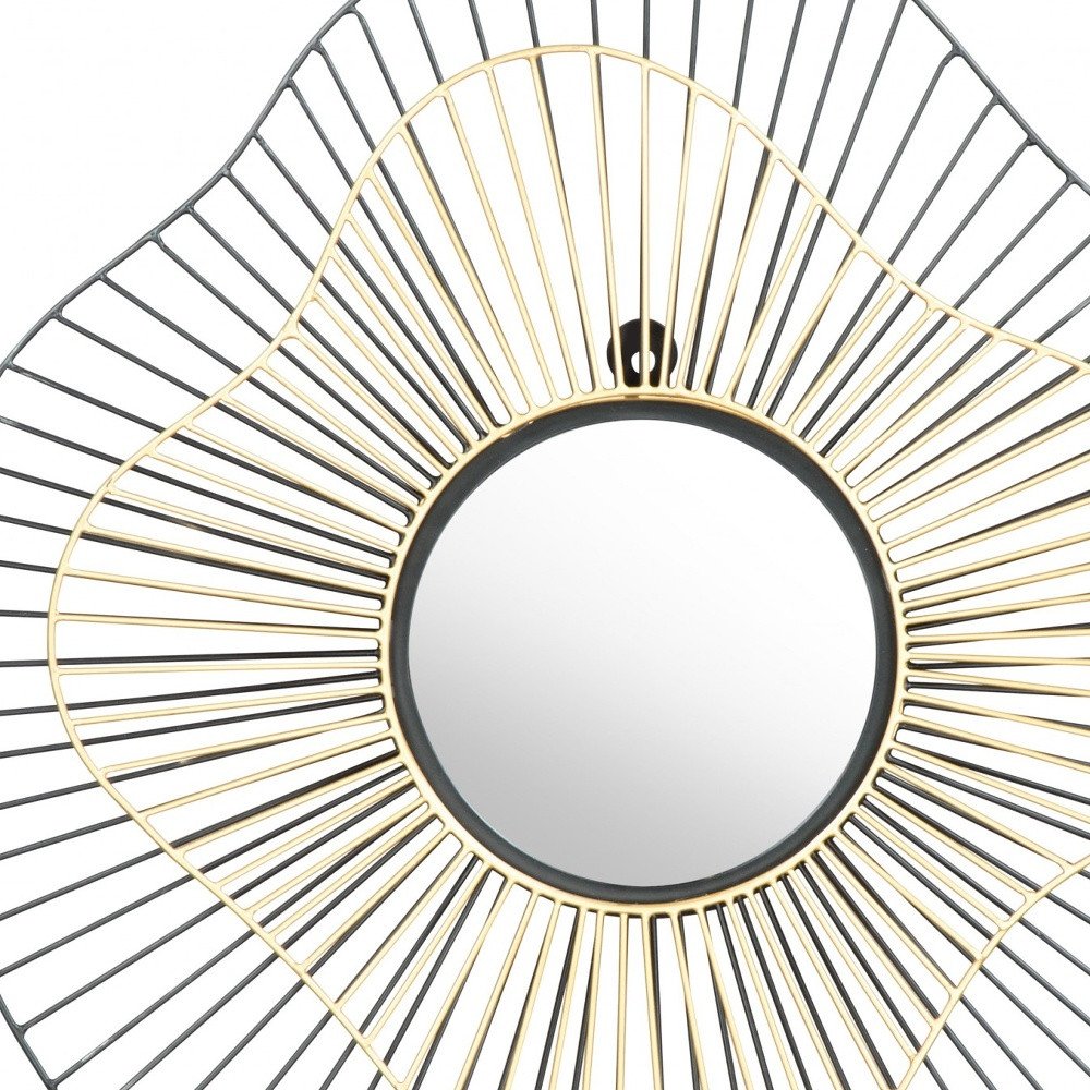 22" Black Abstract Metal Framed Accent Mirror HomeRoots