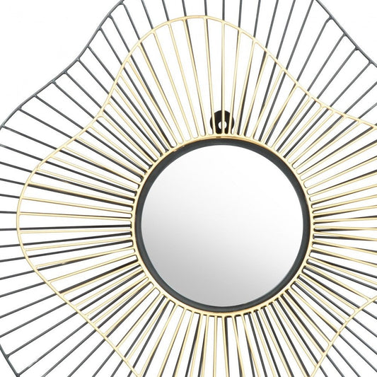 22" Black Abstract Metal Framed Accent Mirror HomeRoots