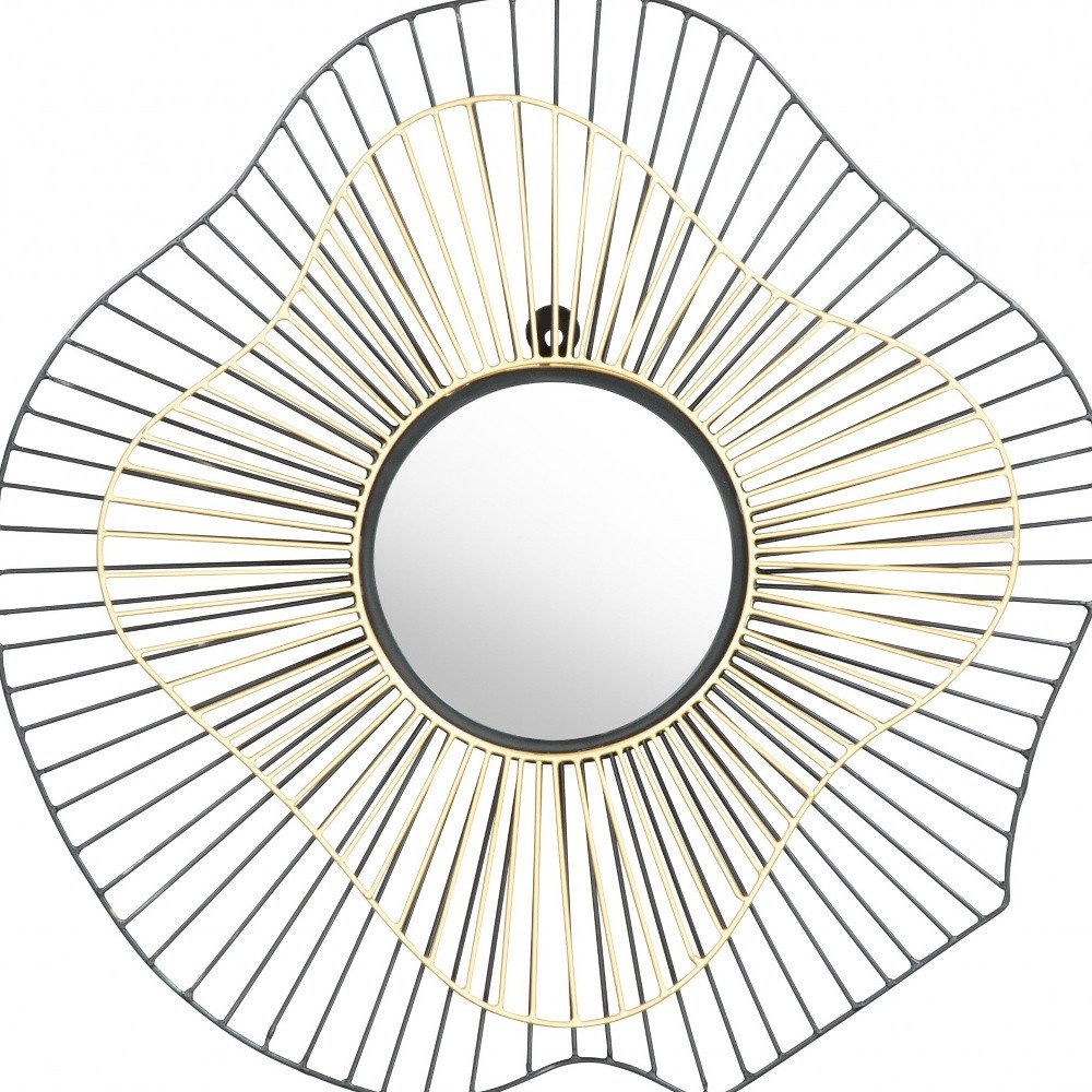 22" Black Abstract Metal Framed Accent Mirror HomeRoots