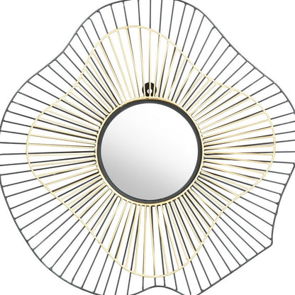 22" Black Abstract Metal Framed Accent Mirror HomeRoots