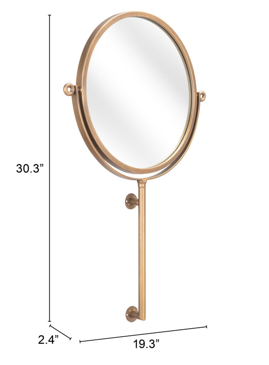 Gold Round Wall Mount Mirror