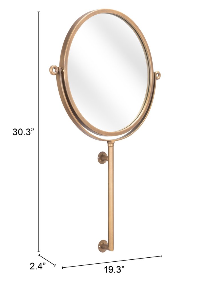 Gold Round Wall Mount Mirror HomeRoots