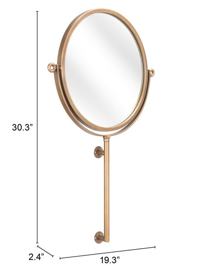 Gold Round Wall Mount Mirror HomeRoots
