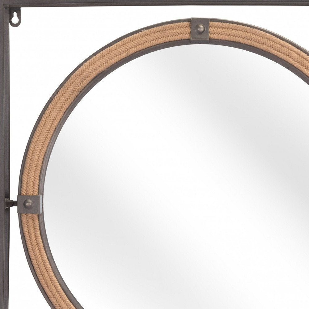 22" Gray Square Steel Framed Accent Mirror HomeRoots