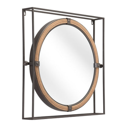 22" Gray Square Steel Framed Accent Mirror HomeRoots