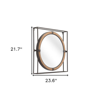 22" Gray Square Steel Framed Accent Mirror HomeRoots
