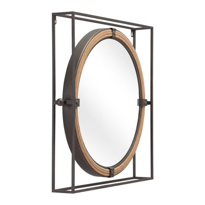 22" Gray Square Steel Framed Accent Mirror HomeRoots