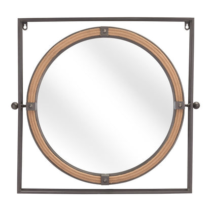22" Gray Square Steel Framed Accent Mirror HomeRoots