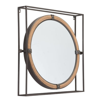 22" Gray Square Steel Framed Accent Mirror HomeRoots