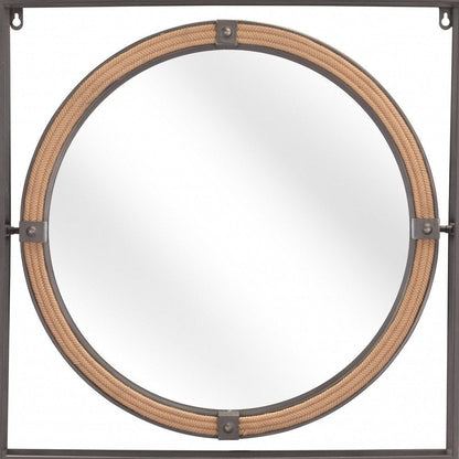 22" Gray Square Steel Framed Accent Mirror HomeRoots