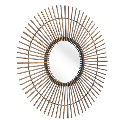 32" Gold Steel Sunburst Framed Accent Mirror HomeRoots