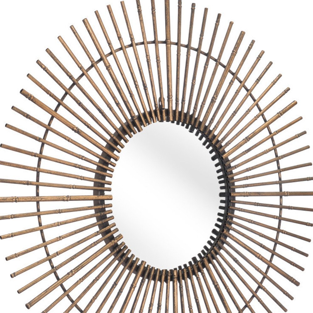 32" Gold Steel Sunburst Framed Accent Mirror HomeRoots