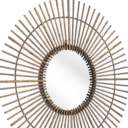32" Gold Steel Sunburst Framed Accent Mirror HomeRoots