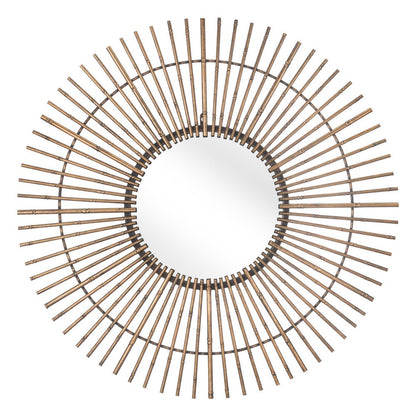 32" Gold Steel Sunburst Framed Accent Mirror HomeRoots