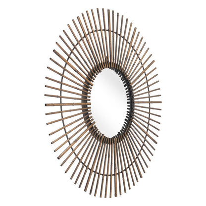 32" Gold Steel Sunburst Framed Accent Mirror HomeRoots