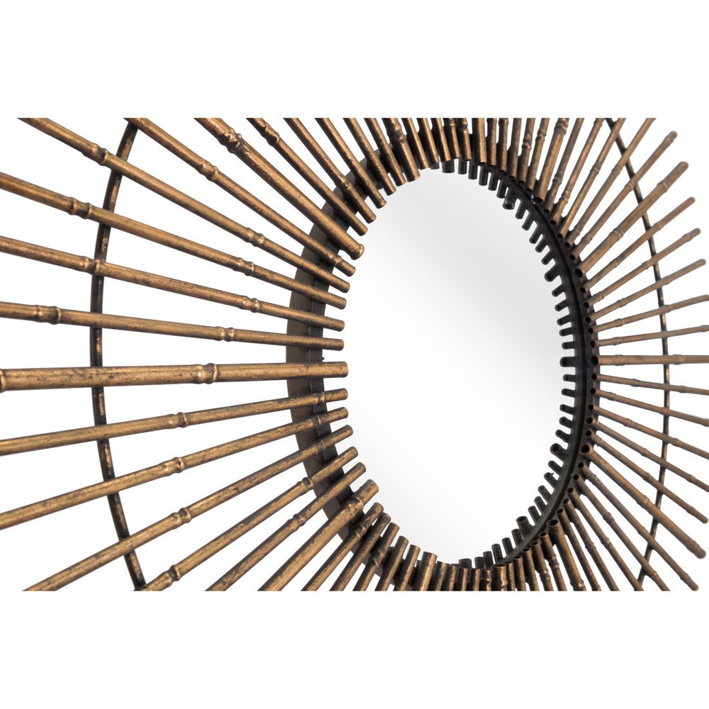 32" Gold Steel Sunburst Framed Accent Mirror HomeRoots