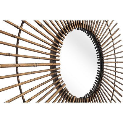 32" Gold Steel Sunburst Framed Accent Mirror HomeRoots