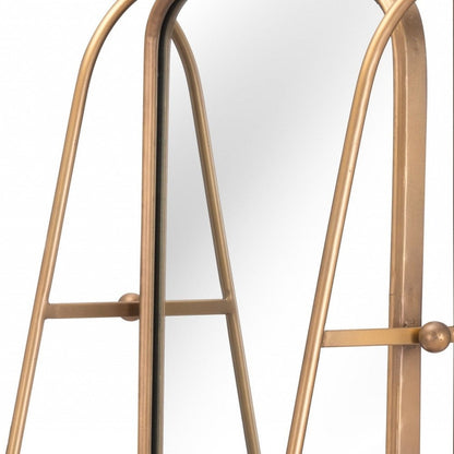 36" Gold Steel Framed Accent Mirror HomeRoots