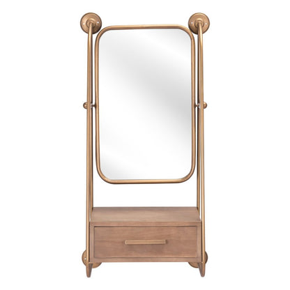 36" Gold Steel Framed Accent Mirror HomeRoots
