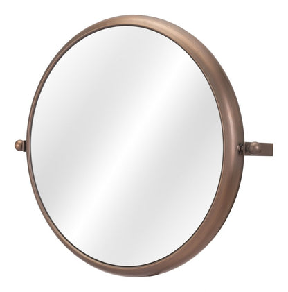Industrial Gold Round Mirror HomeRoots