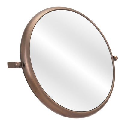 Industrial Gold Round Mirror HomeRoots