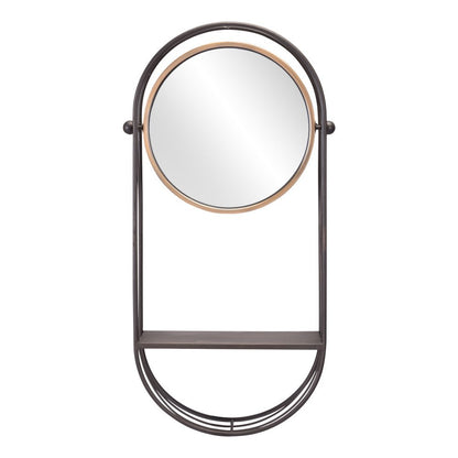 Industrial Gray Mirror Shelf HomeRoots