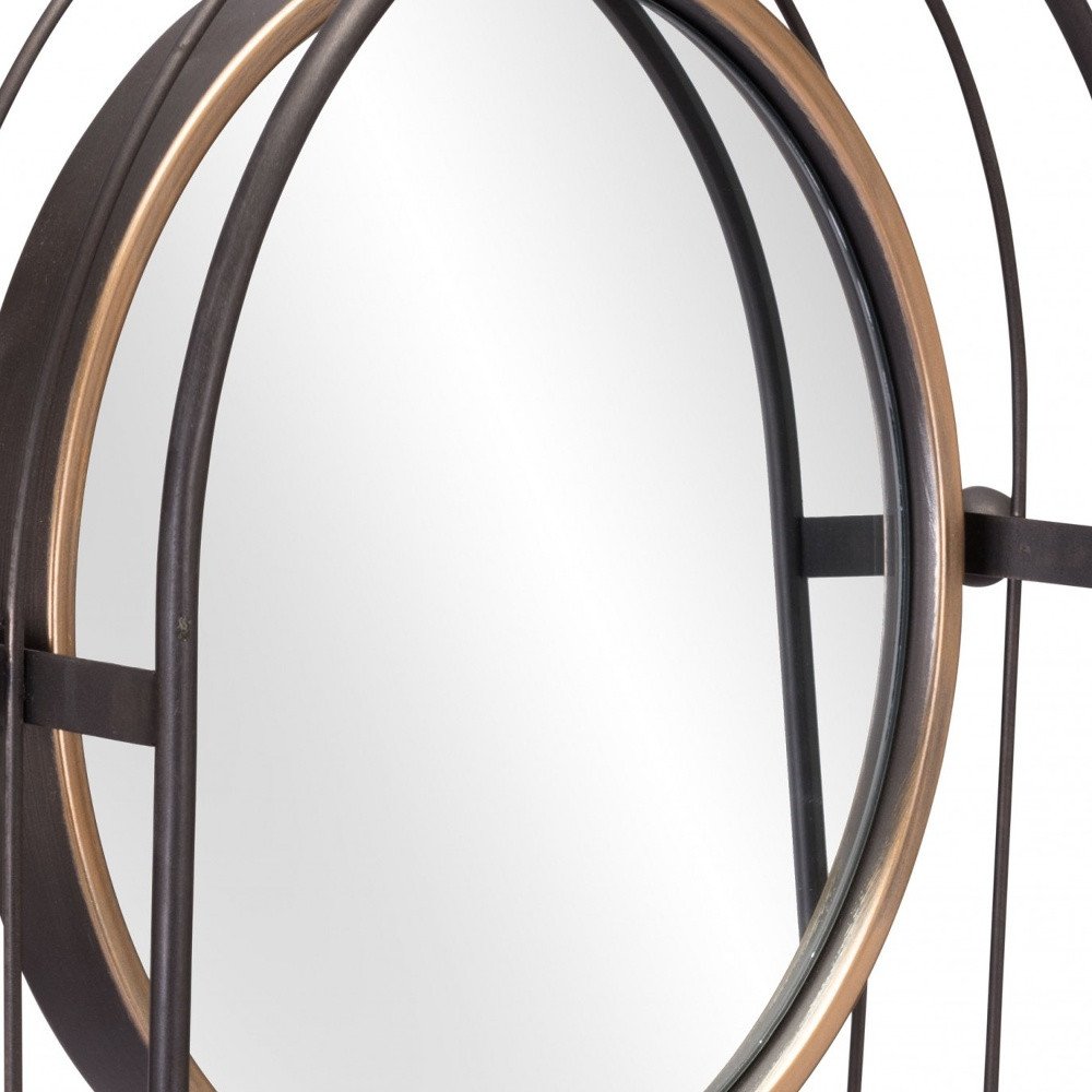 Industrial Gray Mirror Shelf HomeRoots