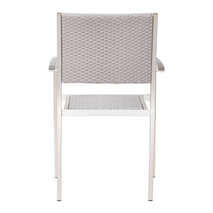 Set Of Two 21" White Aluminum Arm Chair