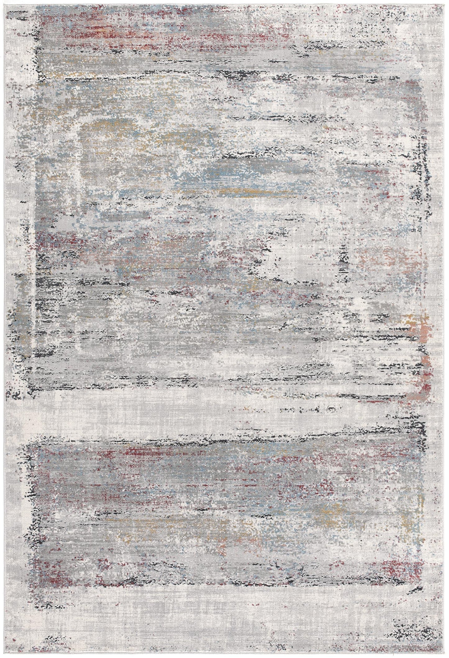 4’ X 6’ Gray Abstract Irregular Blocks Area Rug