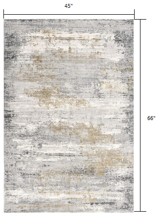 4' X 6' Grey Abstract Area Rug