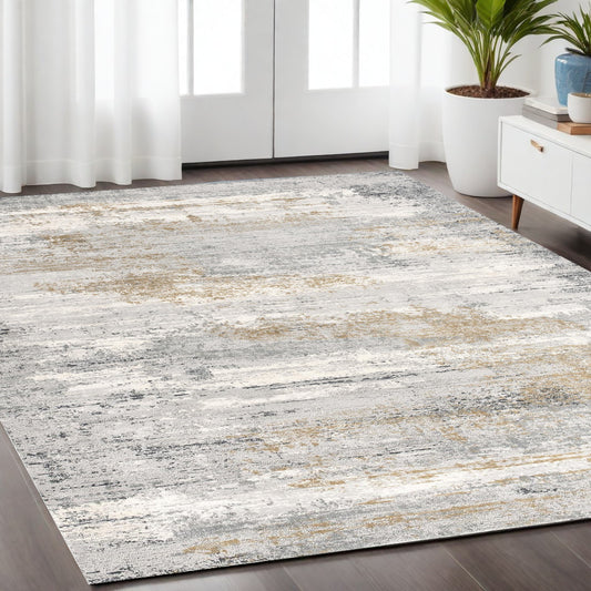 4' X 6' Grey Abstract Area Rug