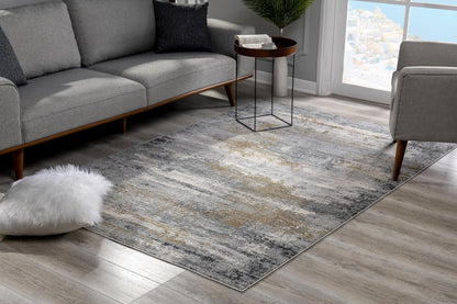 4' X 6' Grey Abstract Area Rug