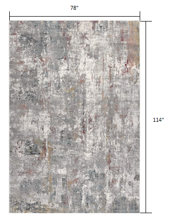 4' X 6' Gray And Ivory Abstract Area Rug