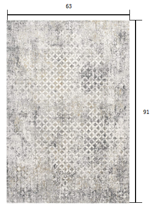 4’ X 6’ Gray And Ivory Distressed Area Rug